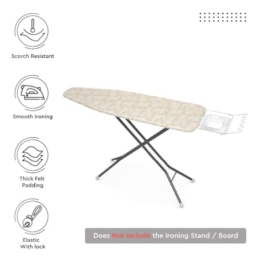 Encasa XO Ironing Board Cover and Pad, Large, 54"x15" - Beige - color: Beige, size: Large