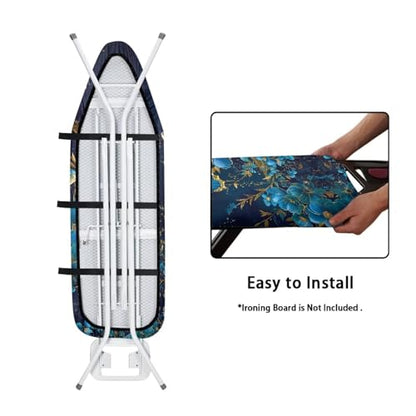 Blue Butterfly Ironing Board Cover with Elastic Edge Non Stick Scorch Stain Resistant Cover Heavy Duty Iron Pad Covers Standard Boards with Hook and Loop Fastener Strap - color: Blue Butterfly