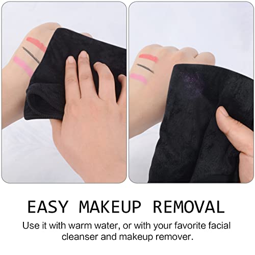 SINLAND Microfiber Facial Cloths Fast Drying Washcloth 12inch x 12inch Absorbent Face Wash Cloth Soft Makeup Remover Cloths - color: Black-1, size: 1 Count (Pack of 6)