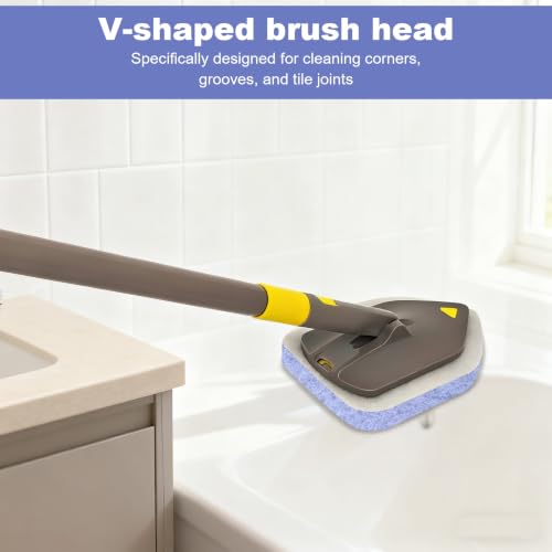 2Pcs Scouring Pads Grey Scrub Pads for Cleaning Reusable Scrub Sponge Non Scratch Fit Tub Tile Scrubber Brushes Cleaning for Kitchen Toilet Wall Tile Sink