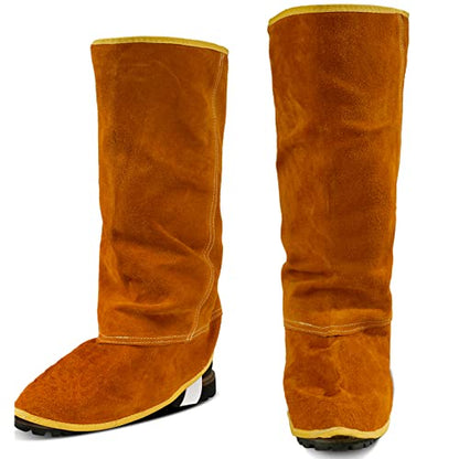 QeeLink Leather Welding Spats Extra Long Boot Covers