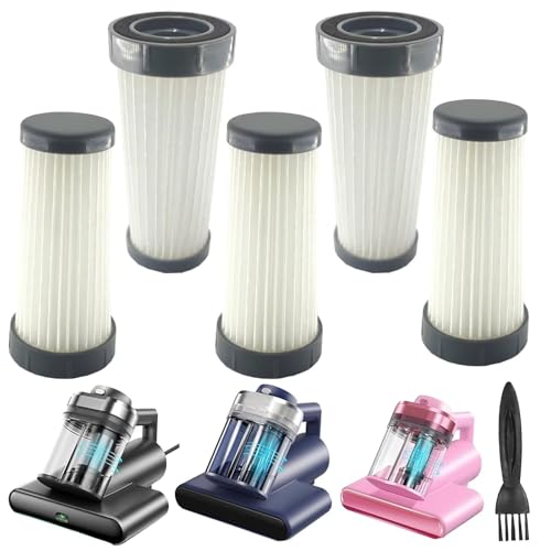 5 Pack HEPA Filter Replacement, Washable Filters Compatible with Teant Blue, Gray Upgrade and Pink Mattress Vacuum - size: 5 pack