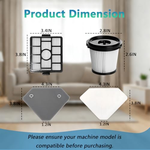 BU3521 Filter Kit Compatible with Shark BU3120 BU3521 XFBU3000