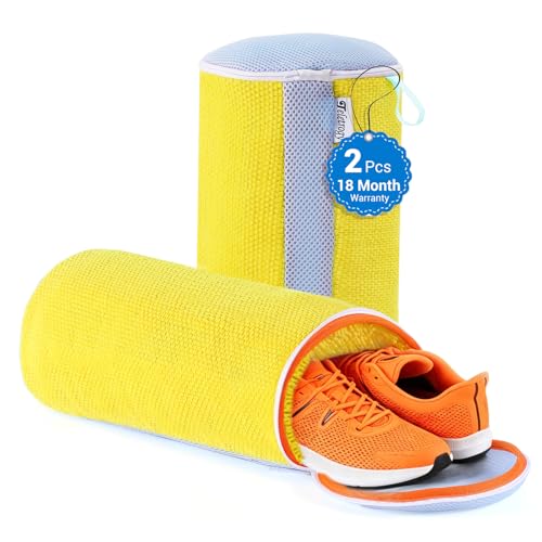Large Shoe Washing Machine Bags for Sneakers & Tennis Shoes, Yellow 2-Pack - color: Yellow