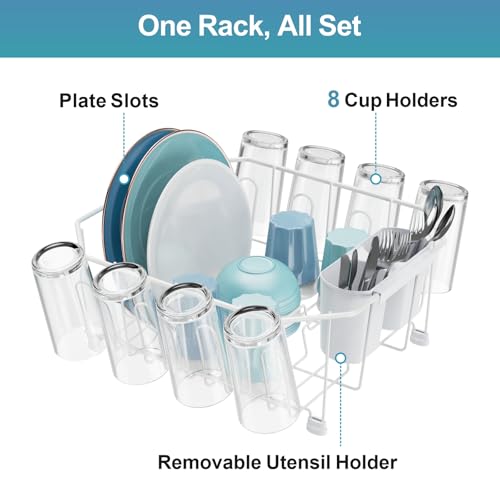GSlife Small in Sink Dish Drying Rack - Stainless Steel for RV Kitchen - color: White, size: Small - 13.4" x 11.6" x 5.3"