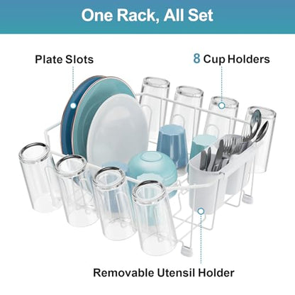 GSlife Small in Sink Dish Drying Rack - Stainless Steel for RV Kitchen - color: White, size: Small - 13.4" x 11.6" x 5.3"