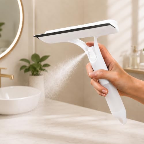 (White) 3-in-1 Multi-Purpose Cleaning Brush, Scraper & Sponge Set for Kitchen Bathroom, All-in-One Scrubbing Tool for Sink Stove Tile Glass - color: White