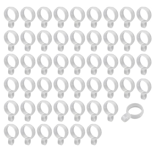 HEVSTIL 50 Pack Windproof Hooks for Clothesline – Fit 29-36mm Rods – Heavy Duty Plastic Anti-Slip Clothes Rack Clips – for Balcony, Yard, Bathroom, Closet & More, White - size: Big-50pcs