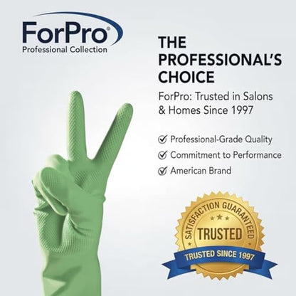ForPro Natural Rubber Gloves, 6 Pairs Reusable Multi-Purpose Household Cleaning Gloves with Soft Inner Lining, Waterproof & Chemical-Resistant, Lime Zest, Medium - color: Lime Zest, size: Medium