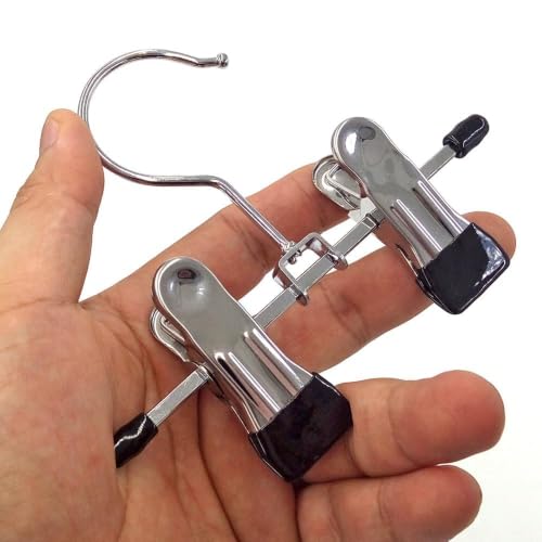 Adjustable Stainless Steel Shoe Rack Pants Folder Multi-Functional Portable Travel Laundry Washing Machine Rack Hooks Socks Clip Boot Hanger Set of 6 (6) - color: 6