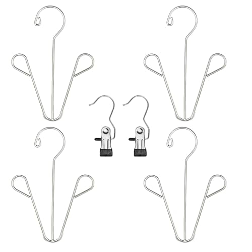 Stainless Steel Shoe Drying Rack 4 Pack, Shoe Hanger(Silver B) - color: Silver B