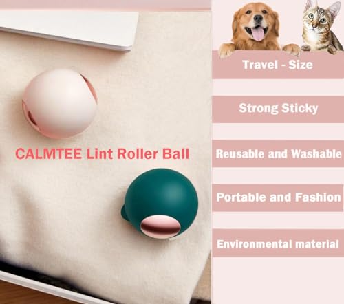 CALMTEE Reusable Gel Lint Roller Ball, Sticky Washable lint Roller Portable Small Dog Cat Pet Hair Lint Remover Tool for Clothes, Pocket Traveling Essentials - color: Green