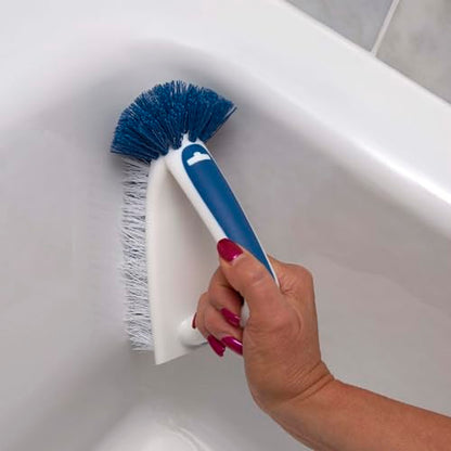 Unger 2-in-1 Scrubber Brush Tool, Crevice Cleaning Supplies, Dishwasher Safe, Rounded Bristles for Bathroom Scrubbing, Great for Tile, Bathtubs, and Showers, Bath & Tile (Pack of 4) - size: 4 Count, style: 2-in-1 Bath & Tile Brush