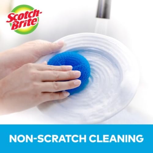 Scotch-Brite Non-Scratch Scouring Pads – Plastic Dish Scrubbers for Kitchen Cleaning, Safe on Non-Stick Cookware & Surfaces, Easy-Rinse Reusable Scrub Pads for Dishes and Pots, 12 Scrubbing Pads Pack - size: 12 Pack