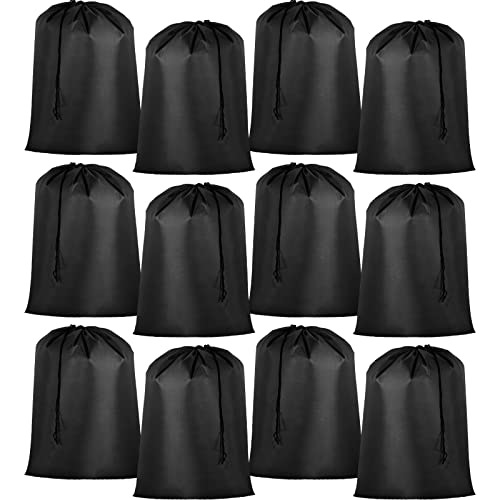 Woanger 12 Pack 28 x 45 Inch Extra Large Laundry Bags Bulk, Black - color: Black
