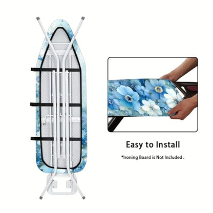 Nuxovilar Blue White Flowers Oil Painting Ironing Board Cover 15x54 - color: Ylu00789, size: 15×54 inch