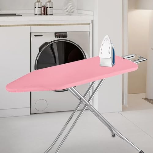 Ironing Board Cover and Pad Standard Ironing Board Full Size with Elastic Edge and Hook and Loop Fasteners Meat Pink Stain Resistant Cover for Ironing Board - color: Meat Pink