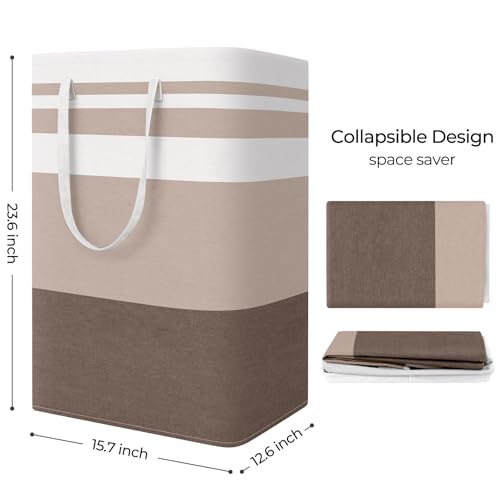 StorageRight Laundry Basket Hamper, 75L Collapsible Clothes Storage, Khaki - color: Khaki, size: 75L