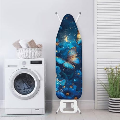 Blue Butterfly Ironing Board Cover, Resist Scorching and Staining, 15x54 Heavy Duty Iron Pad Covers Standard Boards with Elastic Edges - color: Blue Butterfly 2