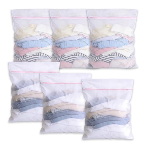 Extra Large Mesh Laundry Bags Washing Bag 6Pack Delicates Bag and Zipper Laundry Bag Jumbo for Washing Machine Large Mesh Bags for Blankets, Bedding, Coats, Toys (6PCS-XXXL) - size: XX-Large