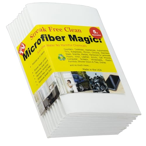 Microfiber Magic Cloth, Streak-Free Glass & Window Cleaning Cloth, 10-Pack - size: 10-Pack