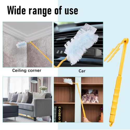 Colingmill 4 Pack Replacement Duster Handles, 3 Ft Extendable, Yellow - color: Yellow
