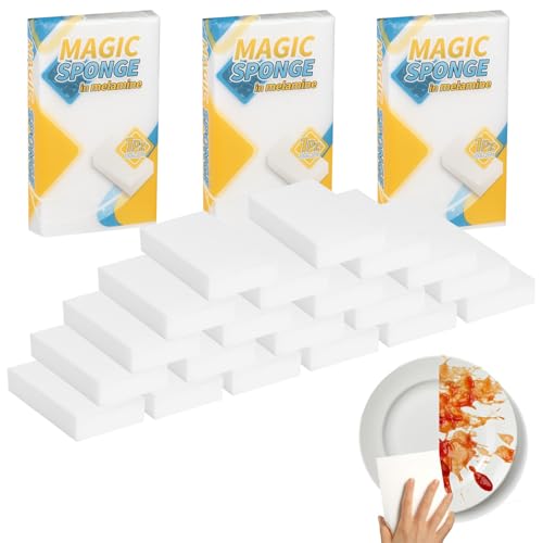 Magic Sponge Eraser Multi-Functional Melamine Sponge Foam Pads Extra Thick Kitchen Dish Sponges Household Cleaning for Kitchen Bathtub Shoes 20 Pack