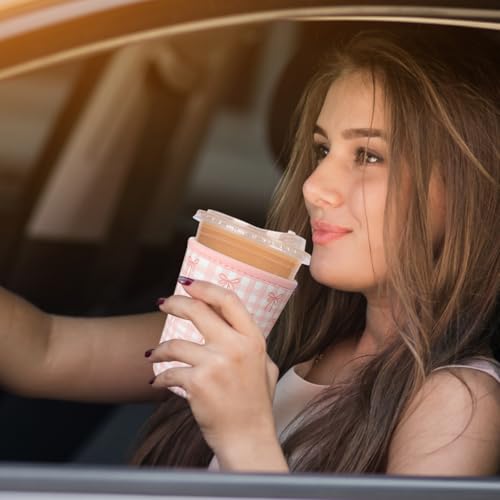 Reusable Insulated Neoprene Iced Coffee Cup Sleeve, Durable Drink Sleeve for Cold Beverages, Beverage Holder for Iced Coffee (Lovely Bows) - color: Lovely Bows