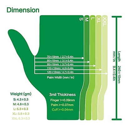 Dr.GreenPanda Clear Vinyl Disposable Gloves Food Safe Powder/Latex Free