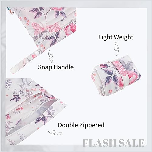 ALVABABY 3 Pack Wet Dry Bags for Cloth Diapers, Swimsuits & Gym Clothes, Waterproof Reusable Baby Diaper Bag with 2-Zippered Compartments, Hanging Strap, Machine Washable, Small/Medium/Large for Dayca - color: Flowers