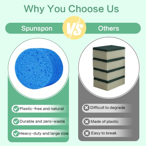 7-Pack Large Sponge, Kitchen Sponges, Handy Sponges, Cellulose Sponges, Dish Washing Sponge, Natural Sponge, Car Washing Sponge, Eco Friendly Sponge (Round, 4" X 4" X 2"), Mixed - color: B-mixed 7 Pack