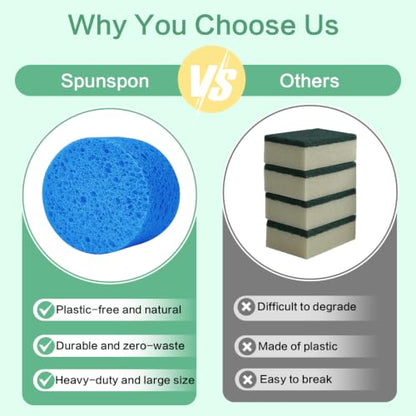 7-Pack Large Sponge, Kitchen Sponges, Handy Sponges, Cellulose Sponges, Dish Washing Sponge, Natural Sponge, Car Washing Sponge, Eco Friendly Sponge (Round, 4" X 4" X 2"), Mixed - color: B-mixed 7 Pack