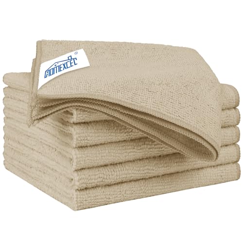 HOMEXCEL Brown Microfiber Cleaning Cloth 6 Pack 12.5 x 12.5 inch Microfiber Towels for Cars Ultra Absorbent Car Washing Cloth Lint Free Streak Free Cleaning Rags for Car, Kitchen Window - color: Brown, size: 12.5 x 12.5 Inch