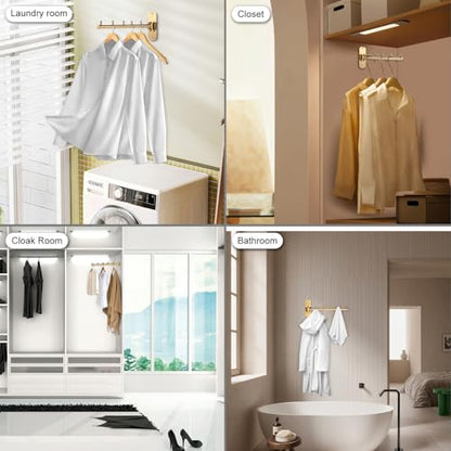 Sumnacon Clothes Rack,2 Pcs Stainless Steel Wall Mounted Clothes Hanger - size: 11.2x4.7x2.4 Inch