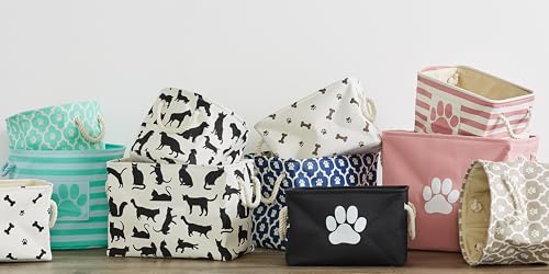 Bone Dry Pet Storage Collection Paw and Bone Print, Medium Rectangle, 16x10x12, Gray - color: Gray, size: Medium Rectangle, 16x10x12"