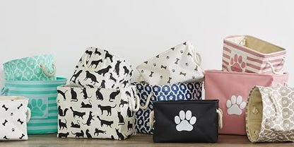 Bone Dry Pet Storage Collection Paw and Bone Print, Medium Rectangle, 16x10x12, Gray - color: Gray, size: Medium Rectangle, 16x10x12"