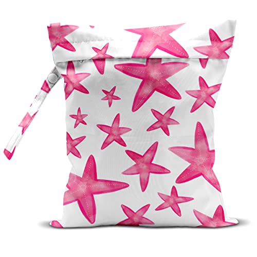 Wet Bag, Wet Dry Bag, Wet Bag for Swimsuit, Travel, Beach, Pool, Diapers, Dirty Yoga Gym Clothes, Makeup Bag, Waterproof Reusable Beach Bag Ocean Decor Starfish Sea Horse Anchor - color: starfish-03