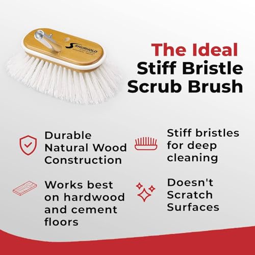 Shurhold 950 6" Deck Brush with Extra Stiff White Polypropylene Bristles - style: Extra Stiff, White