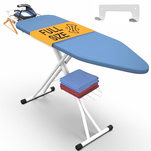Xabitat Ironing Board 57" x 15" Foldable with Wall Hanger - color: Blue, size: 15 x 57 Inches