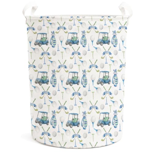Blue and Green Golfing Laundry Basket Hamper - color: Golf - 05