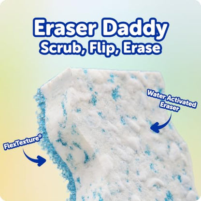 Scrub Daddy Eraser Sponge - 10x More Durable Than Traditional Erasers with Scrubbing Gems - Removes Dirt, Scuffs & Stains - Water Activated Sponge Eraser (2 Pack) - style: Eraser Daddy