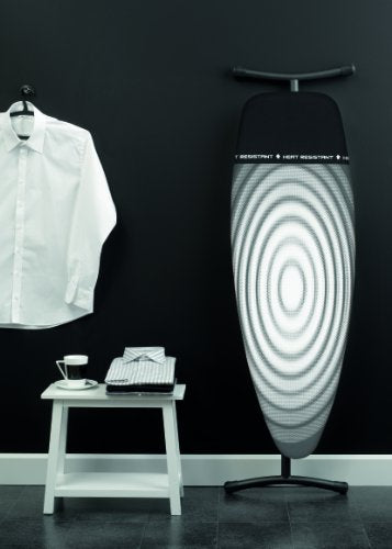 Brabantia Premium Ironing Board with Heat Resistant Parking Zone | X-Large (Size D) | Fairtrade Titan Oval | Tall & Wide, Adjustable Height (31-40"), Easy Fold, Anti-Collapse Lock, Non-Slip Feet - color: Titan Oval
