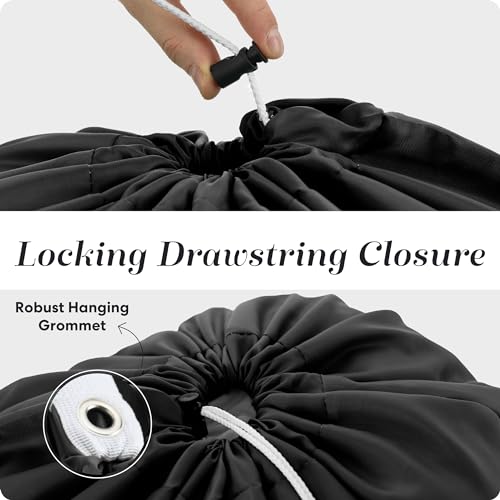 Handy Laundry Laundry Bag – Heavy Duty Nylon, Large Capacity, Locking Drawstring Closure, Machine Washable, Fits Laundry Basket, Travel, Dorm, Camp, Black, 22 x 32 Inches (Pack of 2) - color: Black, size: 22" x 32" (Pack of 2)