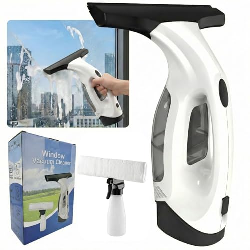 Window Vacuum Squeegee Cordless, 2000Pa & 2200mAh Electric Window Cleaner