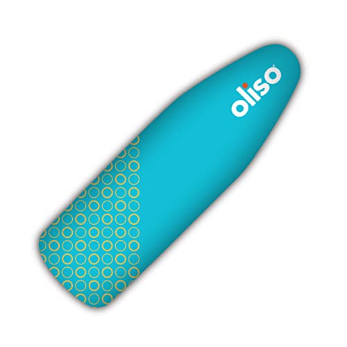oliso Ironing Board Cover and Pad - 100% Cotton - Standard 15 x 54 - color: Turquoise/Yellow