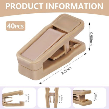 KISEER 40 Pcs Plastic Baby Hanger Clips Slim-line Finger Clips Set for Clothes Hanger Velvet Hanger (Skin) - color: Skin, size: 40 Pcs