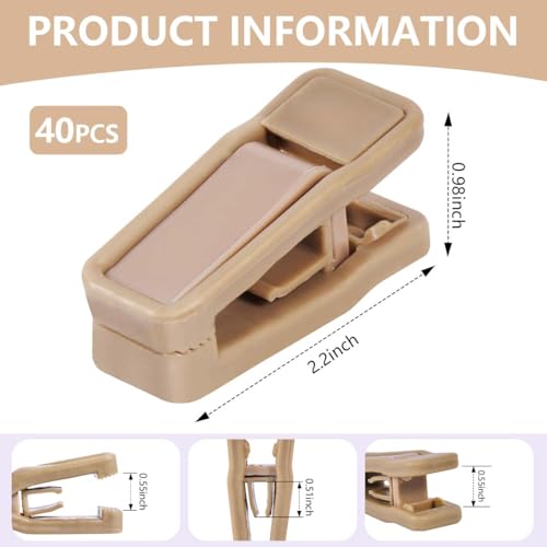 KISEER 40 Pcs Plastic Baby Hanger Clips Slim-line Finger Clips Set for Clothes Hanger Velvet Hanger (Skin) - color: Skin, size: 40 Pcs