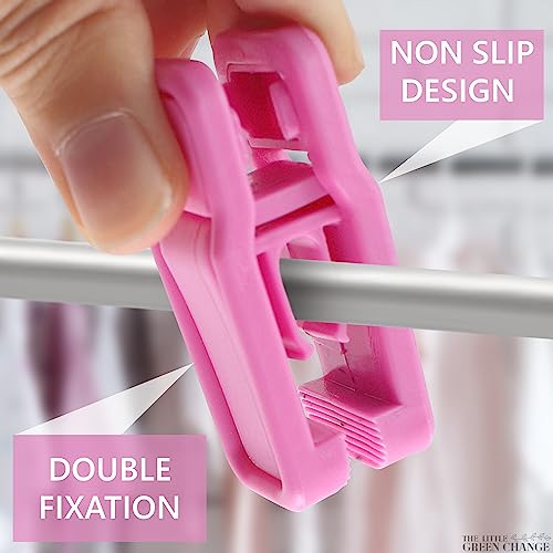 Hanger Clips for Pants, 20 Pcs, Plastic (Pink), for Dry and Wet Clothes - size: 20 Pack