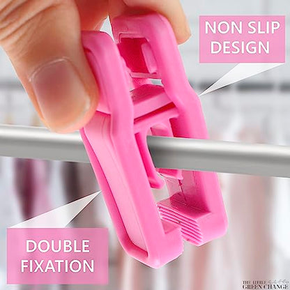 Hanger Clips for Pants, 20 Pcs, Plastic (Pink), for Dry and Wet Clothes - size: 20 Pack