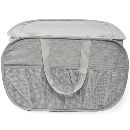 Collapsible Laundry Baskets, Tear Proof Pop Up Laundry Hamper with Lid, Dual Handles Durable Foldable Laundry Basket, Easy to Carry Laundry Hamper for Home, Laundry Room, Bedroom, Dorm, Travel Grey - style: Grey with Lid